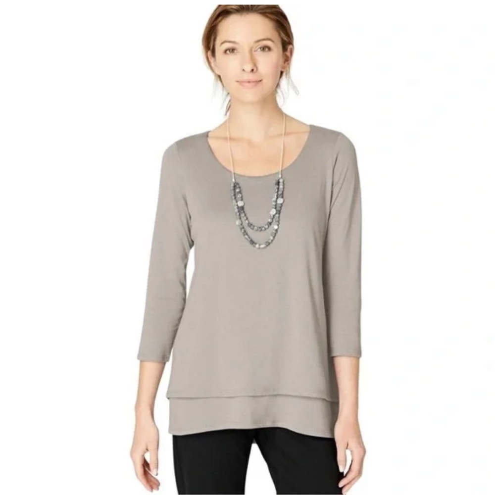 Pure Jill elliptical layered top in grey- worn a few‎ times.